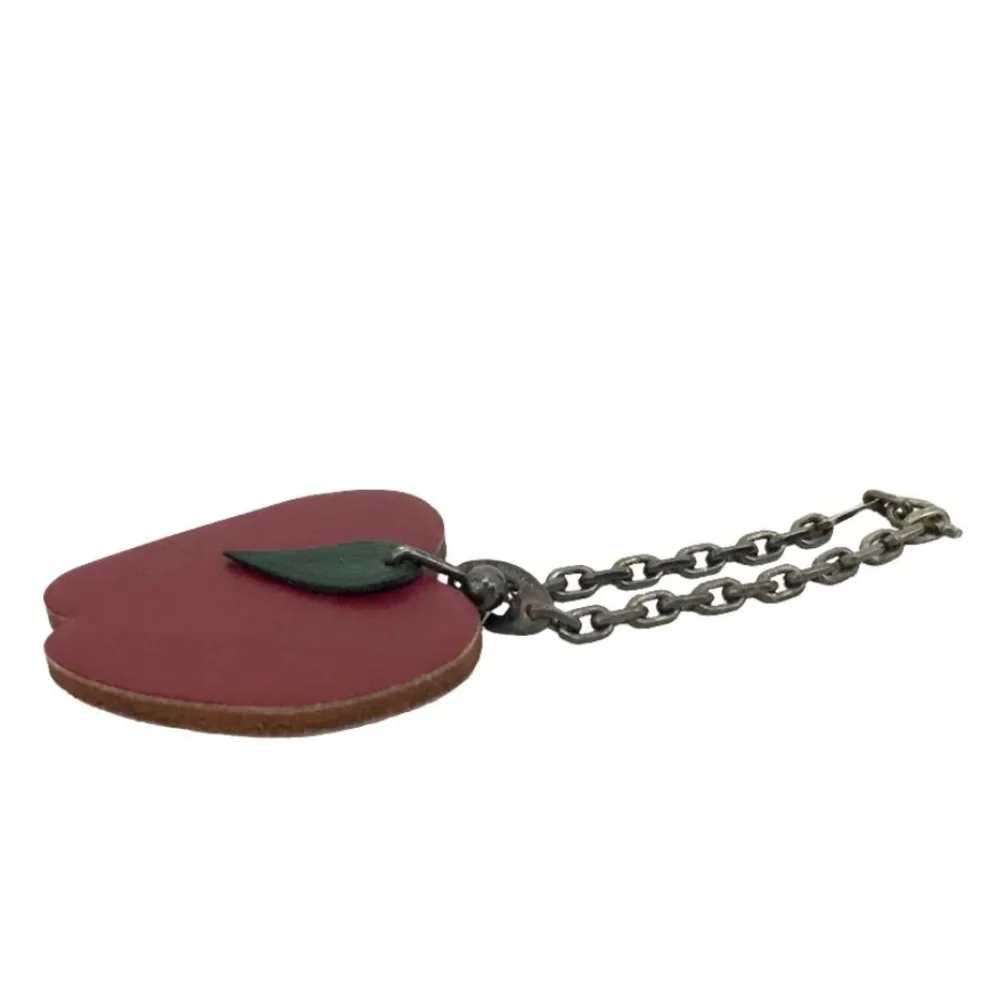 HERMES APPLE MOTIF LEATHER FRUIT BAG CHARM